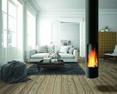 Поворотный дровяной камин Slimfocus со сбалансированной тягой дымохода в Казани