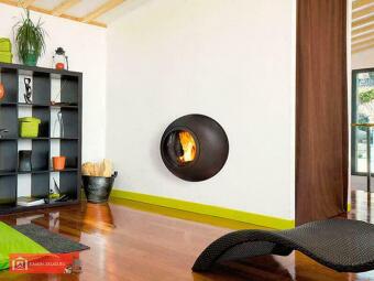 Пристенный дровяной камин Emifocus Porthole со стеклом в Казани