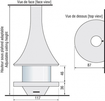 Чертеж для EVA 992 пристенный со стеклом
