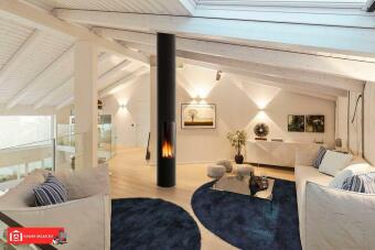 Дровяной камин Slimfocus с основанием, со сбалансированной тягой дымохода в Казани