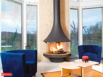 Дровяной камин EVA 992 пристенный со стеклом в Казани