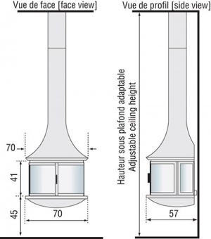 Чертеж для LEA 998 пристенный со стеклом