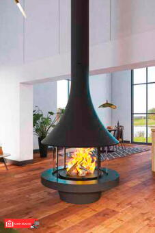 Дровяной камин EVA 992 центральный со стеклом и стандартным основанием в Казани