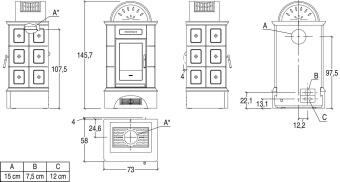 Чертеж для Кафельная печь Stubotto BRUNICO