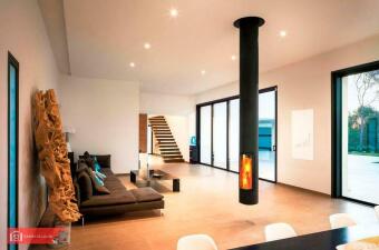 Поворотный дровяной камин Slimfocus со сбалансированной тягой дымохода в Казани