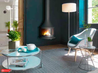 Дровяной камин LEA 998 пристенный со стеклом в Казани