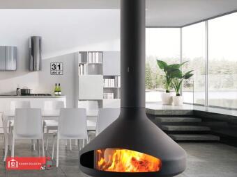 Подвесной дровяной камин Ergofocus со стеклом в Казани