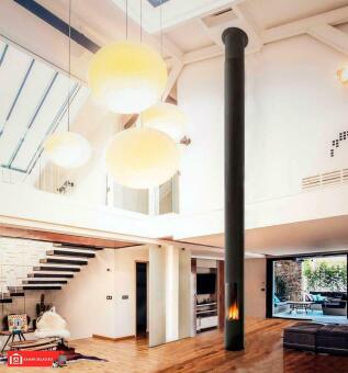 Дровяной камин Slimfocus с основанием, со сбалансированной тягой дымохода в Казани