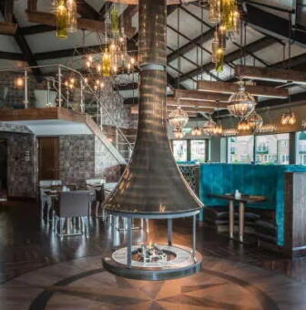 Дровяной камин EVA 992 центральный подвесной лакированный со стеклом в Казани