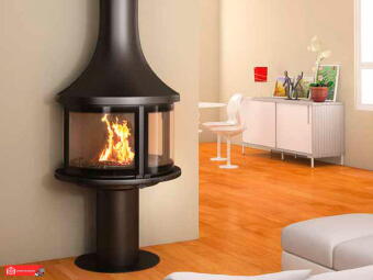 Дровяной камин LEA 998 пристенный со стеклом в Казани